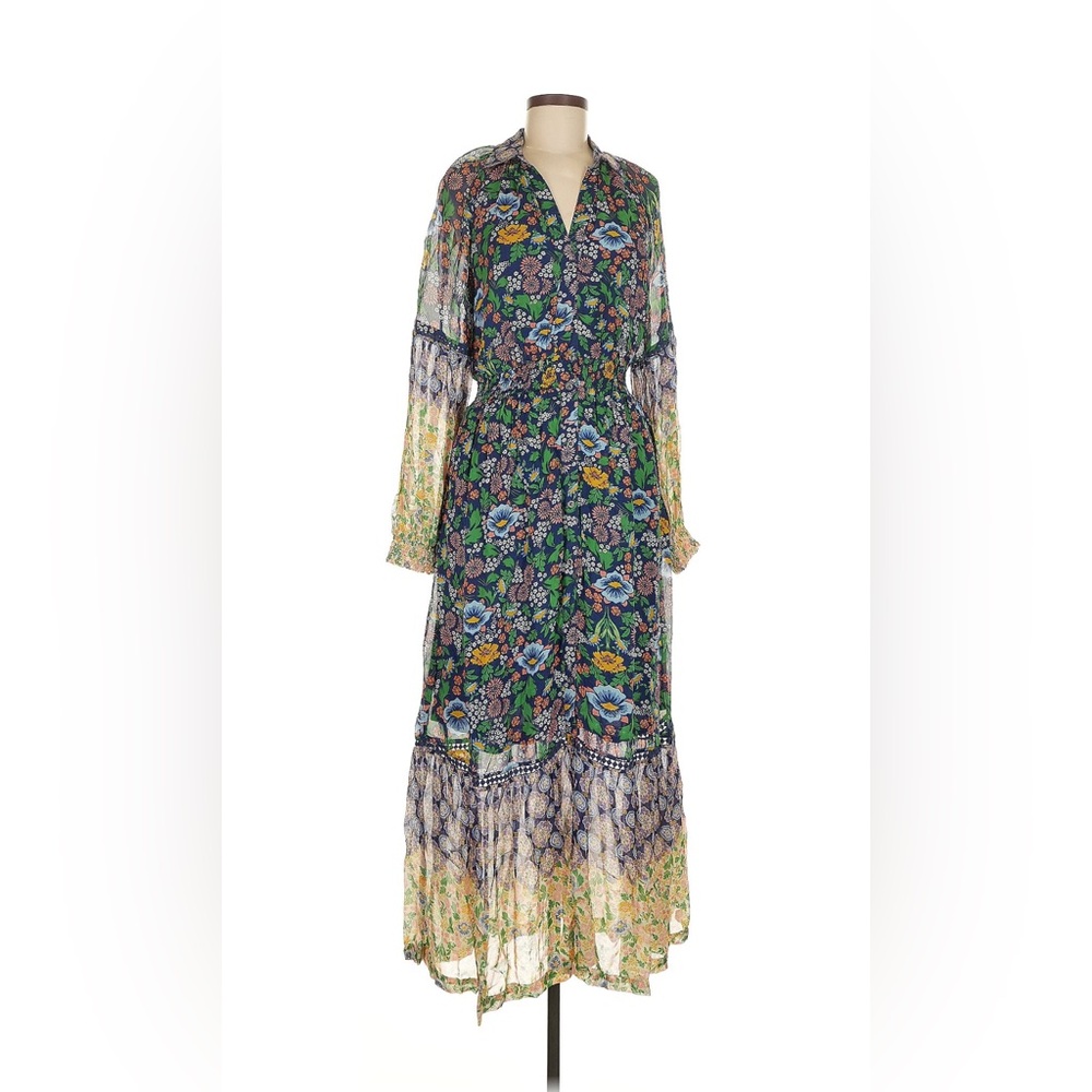 Anthropologie Maeve Ondine Maxi Dress Boho Long Sleeve Multi Color Floral - Picture 4 of 4